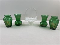 Vintage Fenton and Anchor Hocking glass