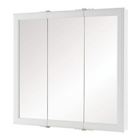 (2) White Framed Tri-View Medicine Cabinets