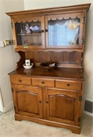 Maple buffet and hutch- two pieces -contents not