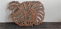 Vintage Brass chicken trivet/wall hanging, 8" x