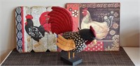 Nice Rooster decor.  Wooden plaque, 10" x 10",