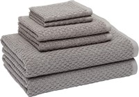 6-Pc Amazon Basics Towel Set  WHITE