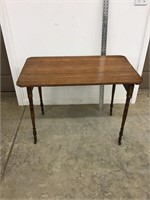 Antique Wood Sewing Work Table with Ruler Folding