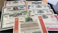 Vintage Pennsylvania railroad stock certificates -
