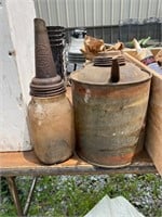 Oil can and jar