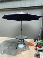 Patio table and umbrella