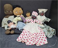 (L) Black Americana Cloth Dolls