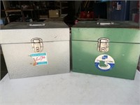 (2) Metal File Storage Boxes