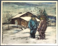Finnish School - Figures in the Snow print