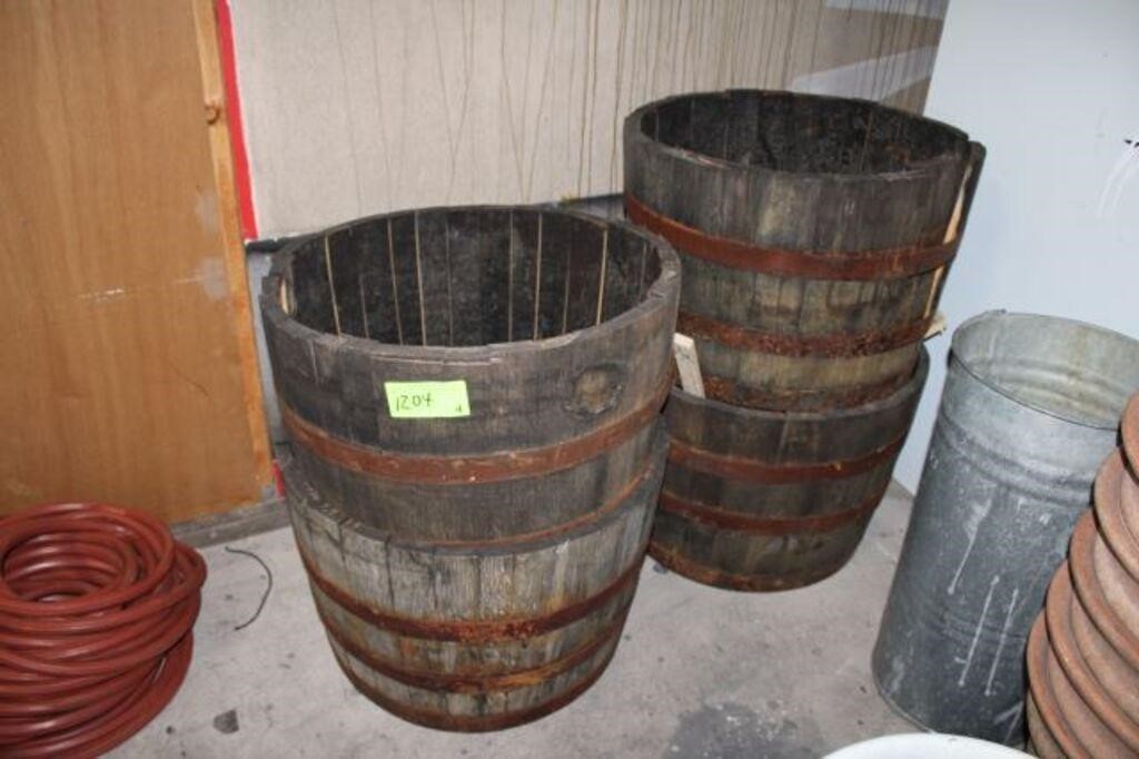 (4) Barrel Planters