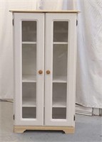 4 SHELF WHITE CABINET WITH GLASS DOORS