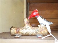 Woodpecker metal toothpick dispenser