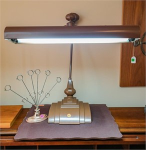 Letter Holder, Adjustable Fluorescent Desk Light