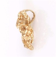 14K YELLOW GOLD GOLD NUGGET PENDANT