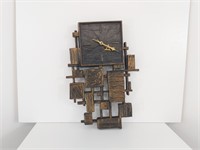 1968 Syroco Brutalist Wall Clock