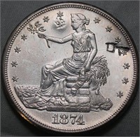 EF-40 USA Trade Dollar 1874 with chop marks