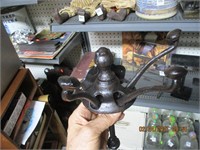 Vtg. Cast Iron Wall Retractable Hooks