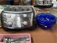 Blue Mixing Bowls & 4-Slice Krups Toaster