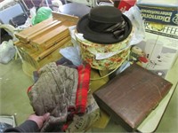 wool plaid linning,ladies hat & silverware box