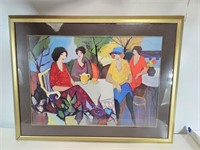 Framed Print "Woman at the Cafe" by Itzchack