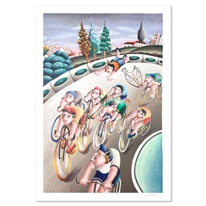 Yuval Mahler, "Cycling" Limited Edition Serigraph,