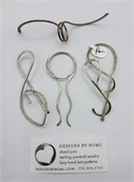 3 Sterling 11.0g And 1 Copper Shawl Pins