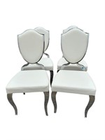 4 CHINTALY HEAVY CHROME LEATHER CHAIRS