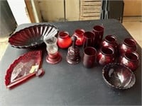 Misc. Glassware, Fan Plate, Bell Candles