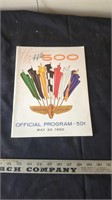 INDY 500 1960 PROGRAM