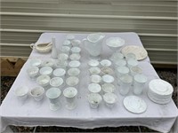 Huge Milk Glass Lot/Pitcher/Glasses/Plates/Cups