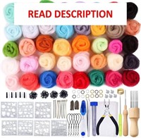 Needle Felting Kit for Beginners  40 Colors Set