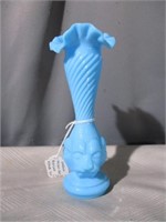 blue glass molded glass vase