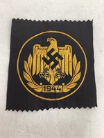 1944 WWII German Uniform Patch, 3 1/4”L, 3 1/2”T