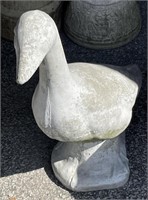 (O) Vintage Goose Concrete Statue 26”