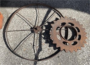 (O) Vintage Iron Wheels 14 and 23”
