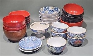 COLLECTION OF PORCELAIN & LACQUERED CUPS