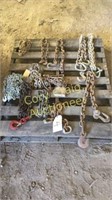 Pallet Of Assorted Log Chains SOME HAVE HOOKS