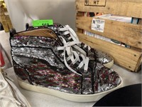 CHRISTIAN LOUBOUTIN GLITTER TRAINERS SHOES NOTE