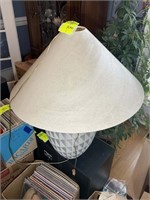 LARGE TABLE LAMP CERAMIC POTTERY STYLE WITH SHADE