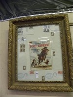 FIRST DAY COVERS PONY EXPRESS STAMPS FRAMED ART