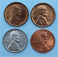 (4) BU Lincoln Cents