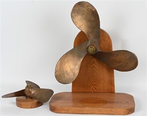 2- ANTIQUE BRASS SHIP PROPELLERS