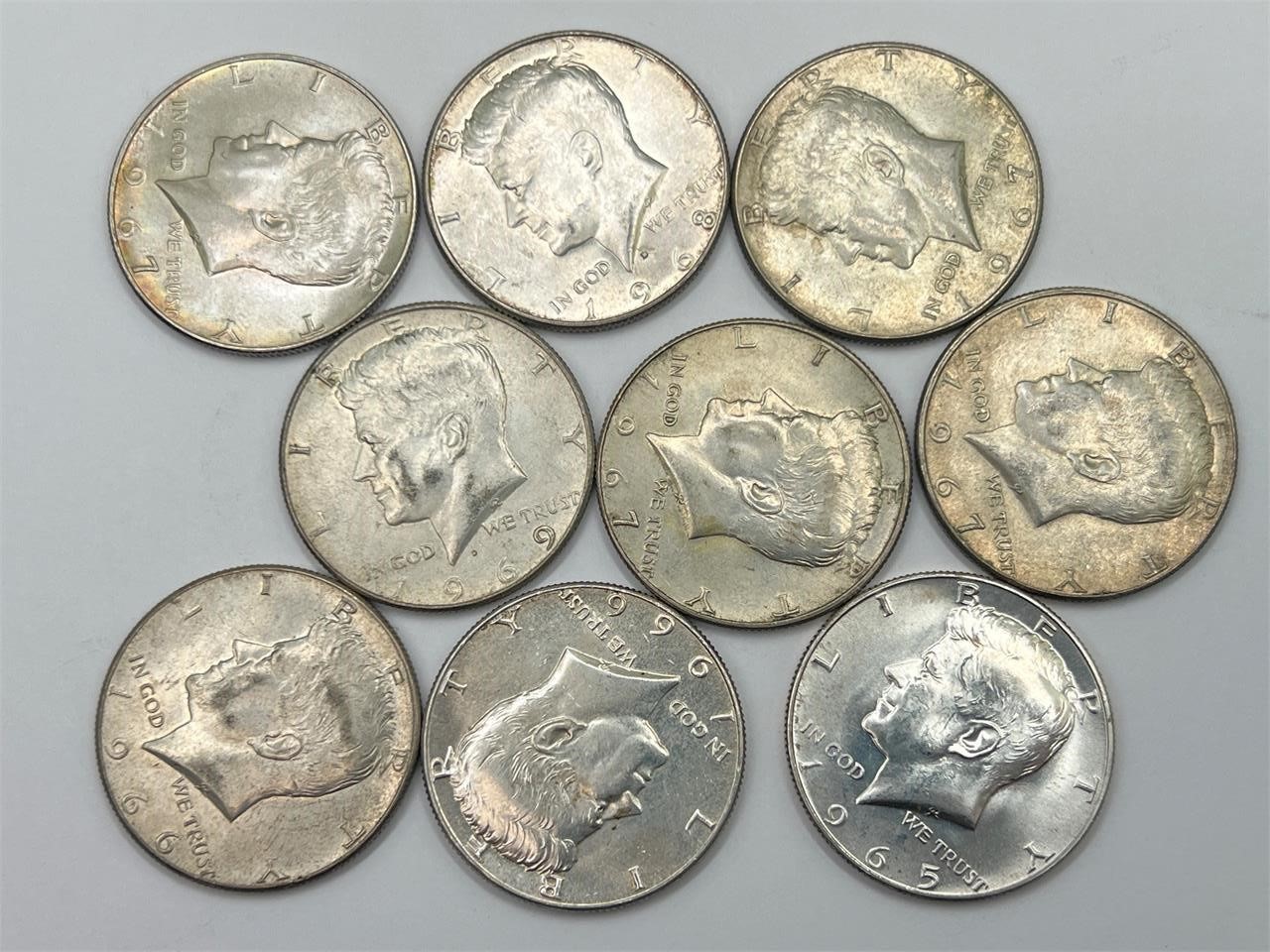 1965 - 1969 Kennedy Half Dollar Silver Coins