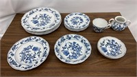 15 Pc. White and Blue Floral Plate Set
