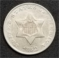 1853 Three Cent Silver Trime High Grade