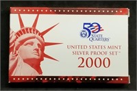 2000 US Mint Silver Proof Set w/State Quarters