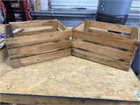 Wooden crates, two 19x13x10