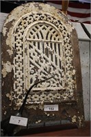 ANTIQUE CAST IRON FIRE INSERT COVER