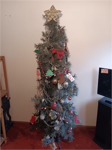 6' 8" Tall Artificial Pine Christmas Tree.