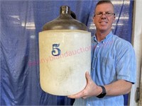 Antique 5-gallon stone jug (1of2) nice